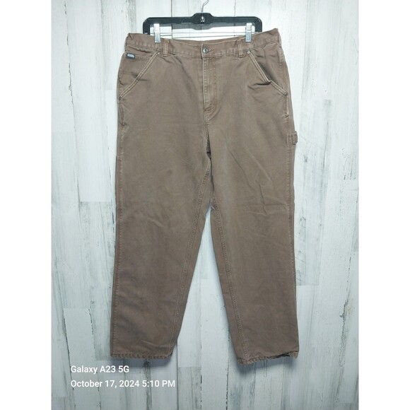 Sorel Men's Size 36 Brown Flannel Lined Carpenter Jeans - Picture 1 of 10